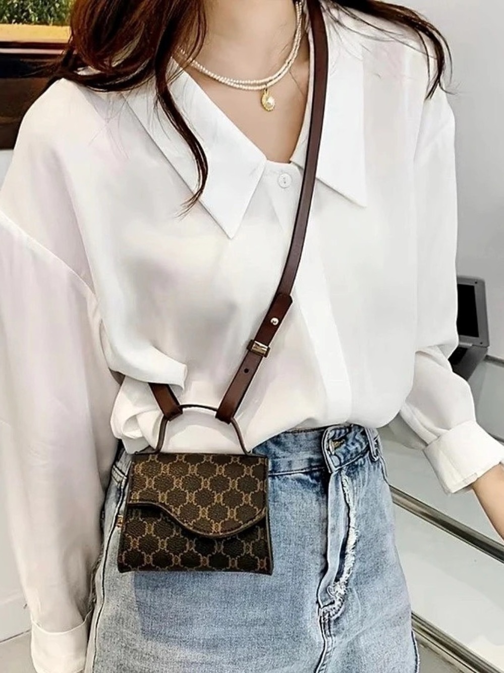 Brown & Black Crossbody Bag